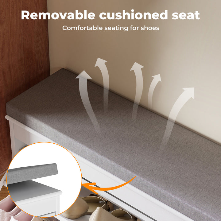 60cm Shoe Rack Storage Cabinet Bench Cosy Padded Seat Organiser Cupboard