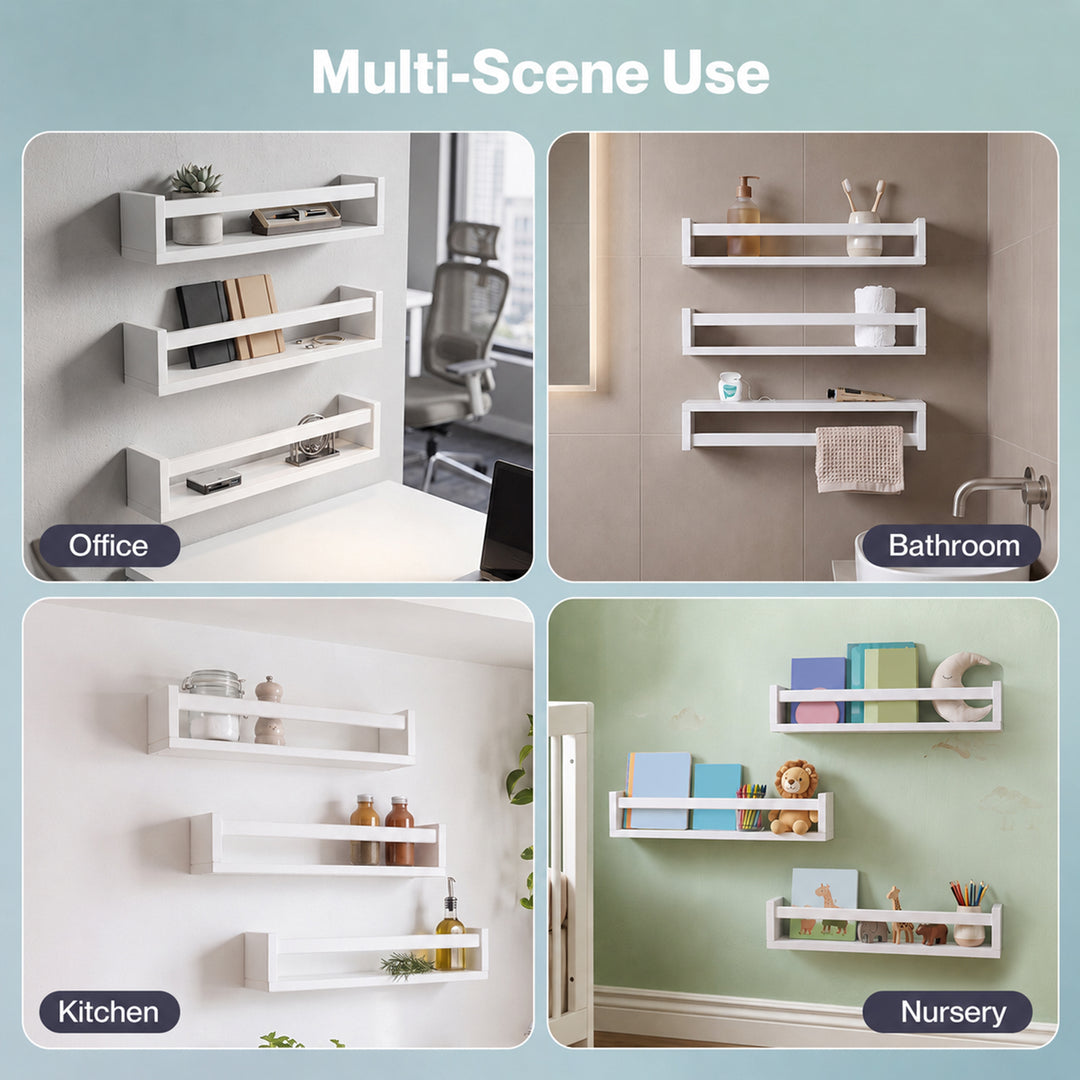 Book Shelves Floating Kids Nursery 3 Pcs  Display Wall Shelves Bedroom