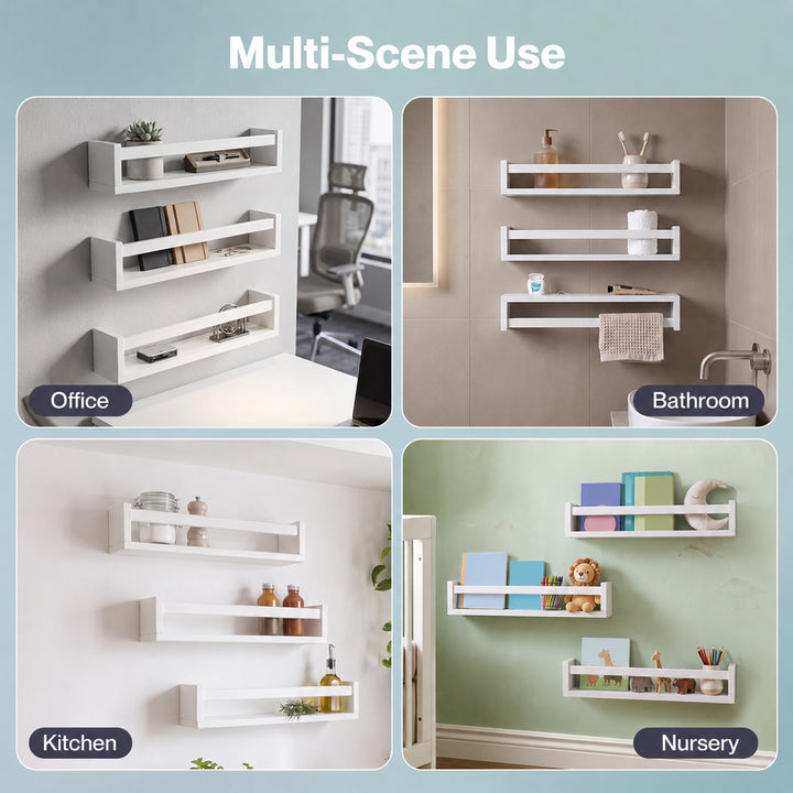 Book Shelves Floating Kids Nursery 3 Pcs  Display Wall Shelves Bedroom