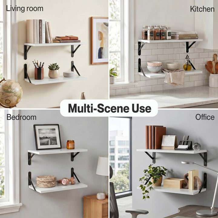 Floating Wall Shelves 2Pcs Deep Wall Mounted Display Book Shelf Bedroom