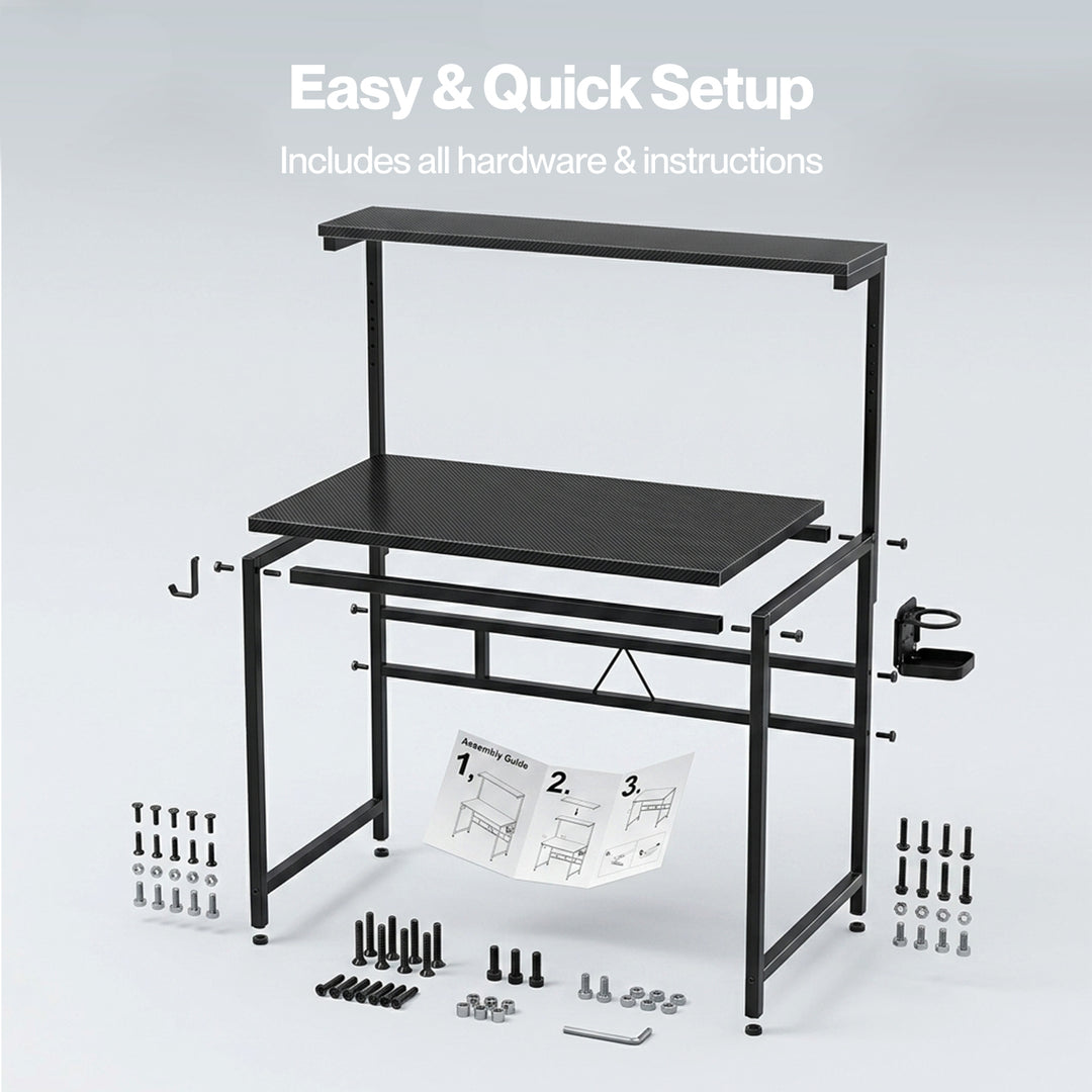 Gaming Table Spacious Wear Resistan Stable Computer Desk Earphone Hook