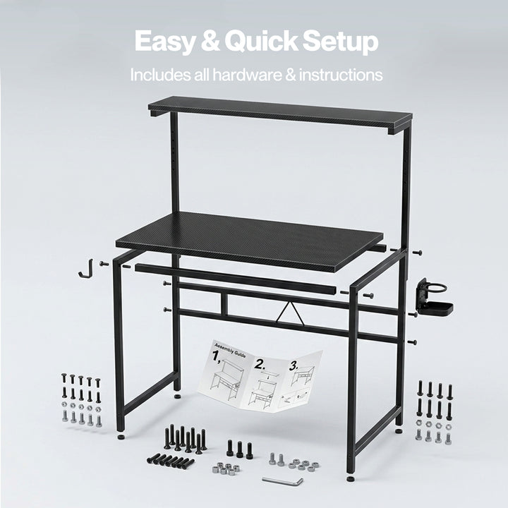 Gaming Table Spacious Wear Resistan Stable Computer Desk Earphone Hook