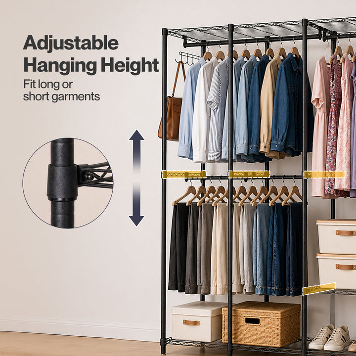 Heavy Duty Clothes Rack Organizer 500kg Carbon Steel Bedroom