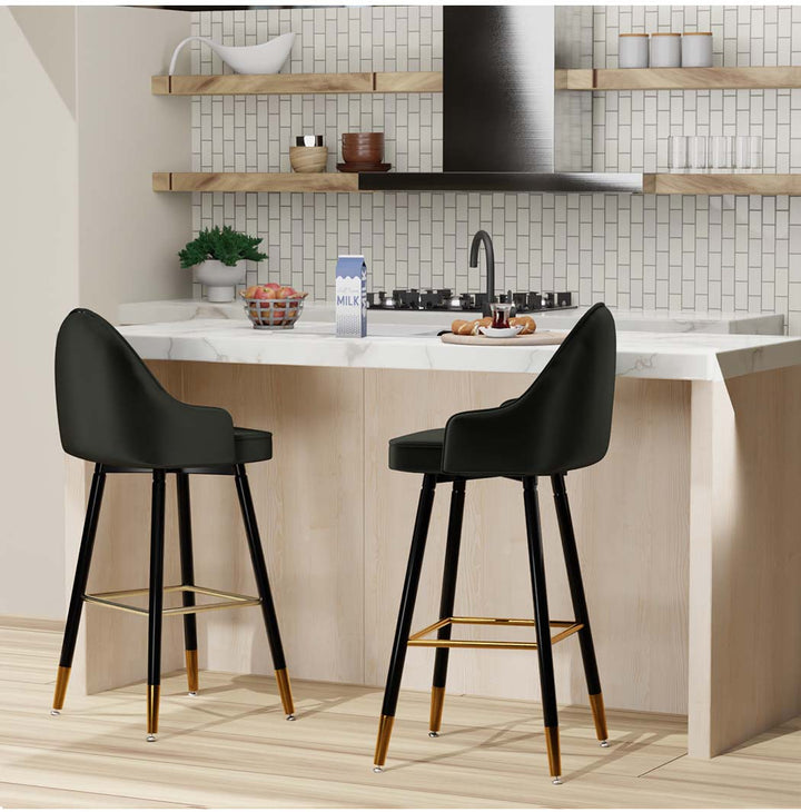 Levede 2X Velvet Swivel Bar Stools - Levede