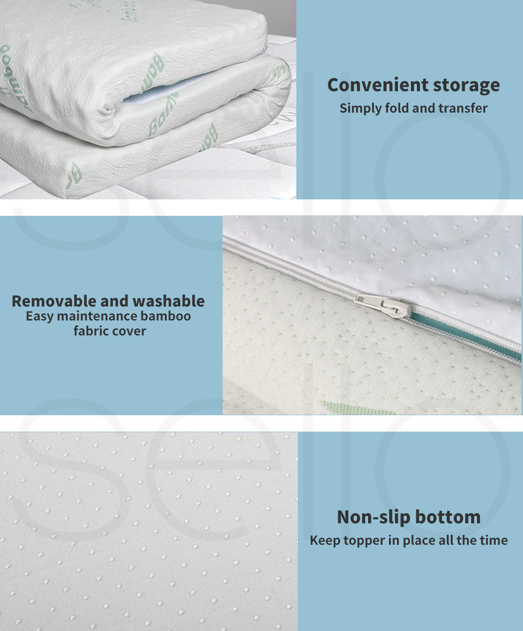 Dreamz 7-Zone Cool Gel Mattress Topper and Memory Foam - Levede