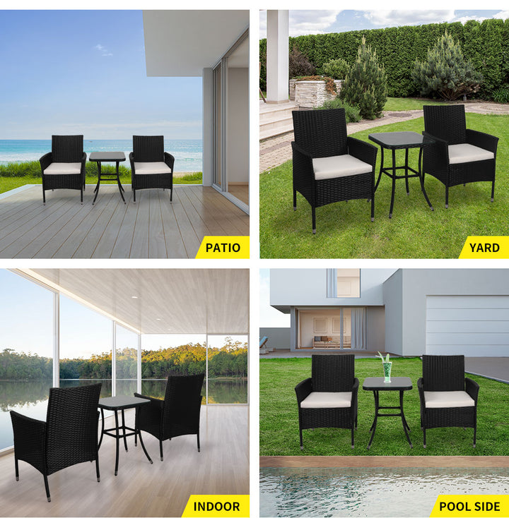 Levede 3 Pcs Outdoor Furniture Setting - Levede