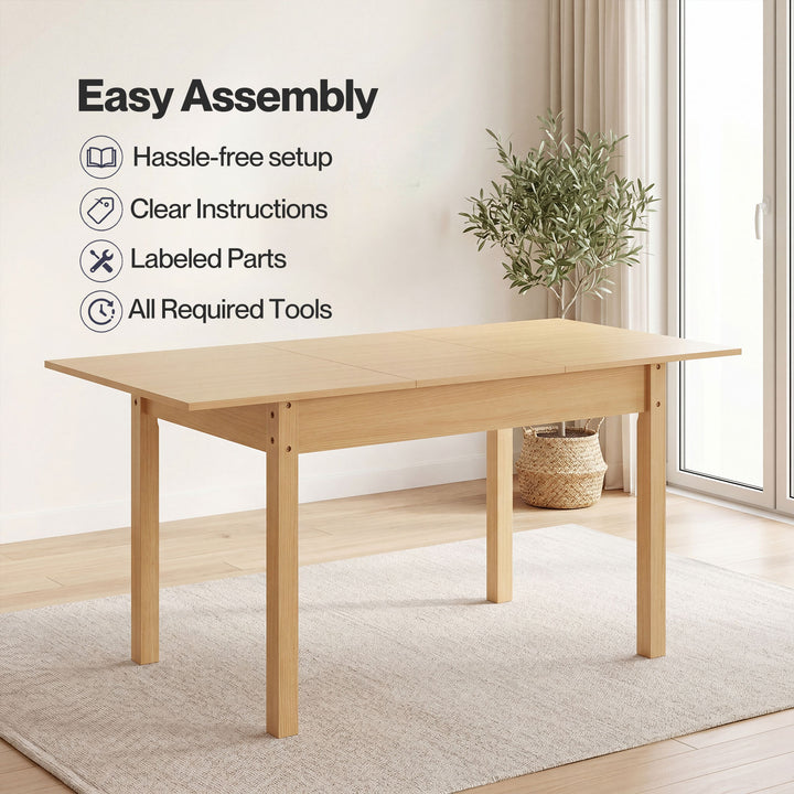 Levede Extendable Dining Table Oak Finish 4-6 Seater Wooden Kitchen 110-150cm