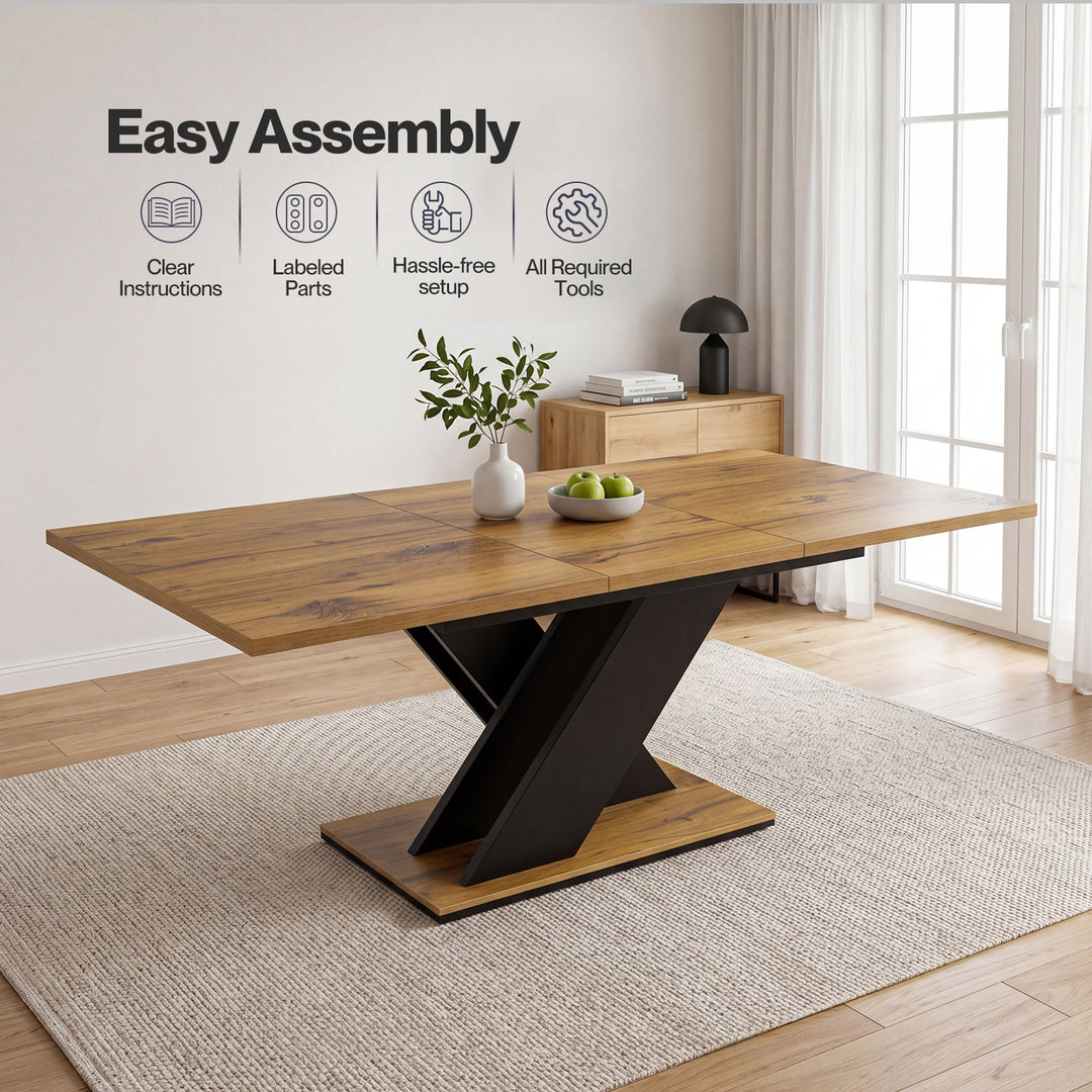 Levede Dining Table Extendable 120cm-160cm 6 People Rectangular Dining Room