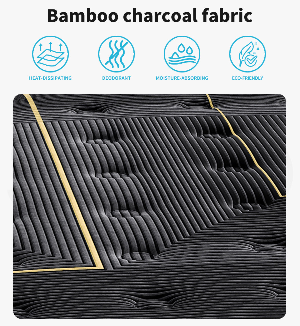 Spring Mattress Bamboo Euro Top Bed Pocket HD Egg Foam  Super King 35cm