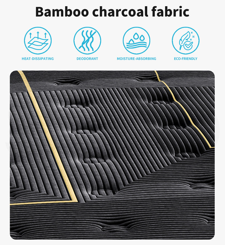 Spring Mattress Bamboo Euro Top Bed Pocket HD Egg Foam  Super King 35cm