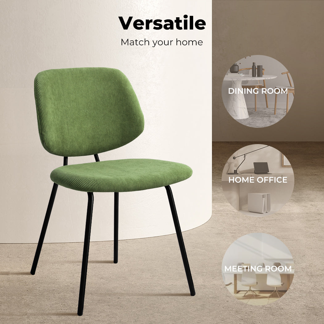 Levede 4x Dining Chairs Padded Seat Green - Levede