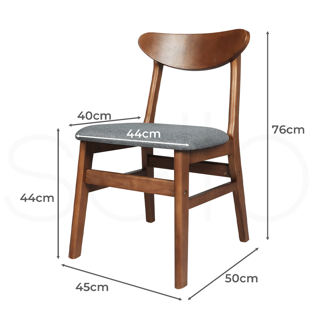 Linen Dining Chairs – Natural Wood Frame