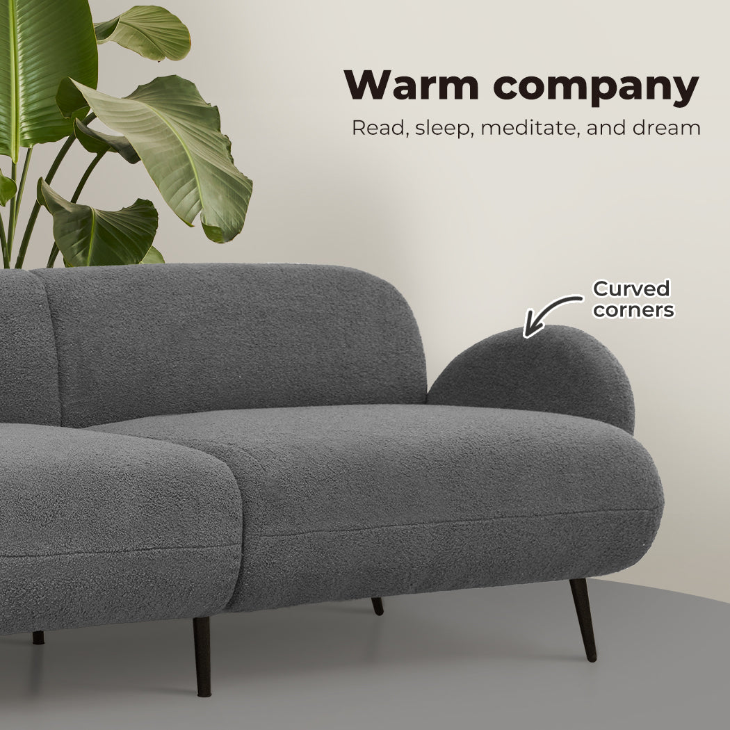 Levede Cloud Sofa 3 Seater Sherpa Fleece