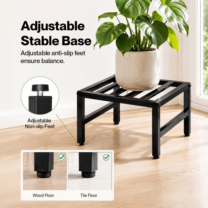 Plant Stand 3 Tier Outdoor Carbon Steel Heavy Duty for Garden Patio Black