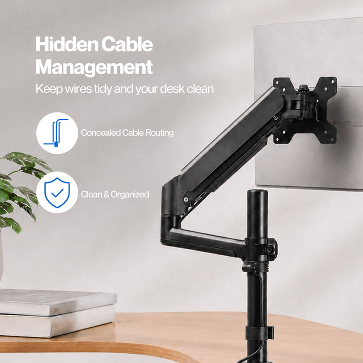 Single Monitor Arm Adjustable 2-Way Desk Mount Rotatable 13-32 inch Black