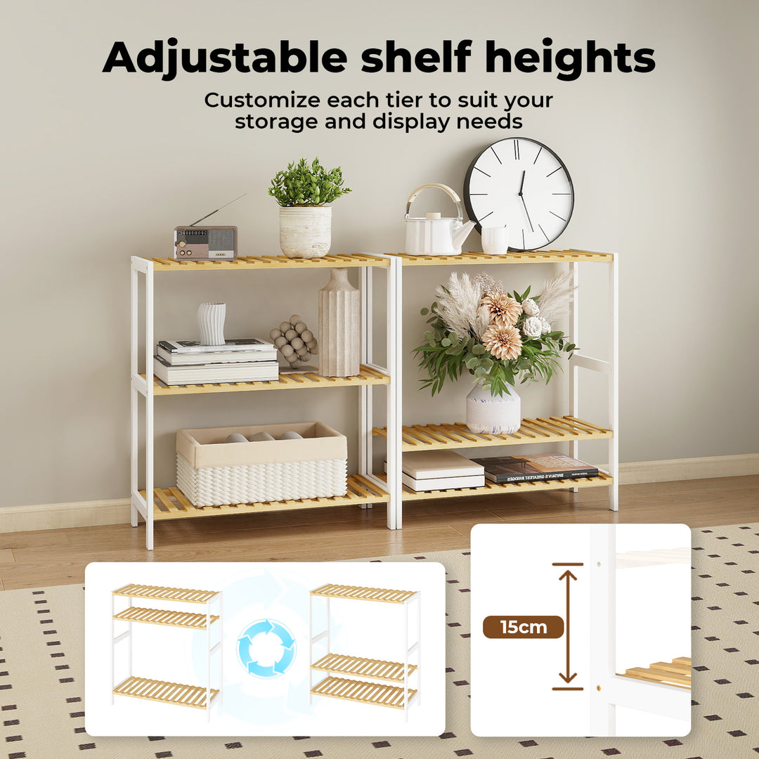 Bamboo Storage Rack Natural Shelf Shoe Organiser Home Decor