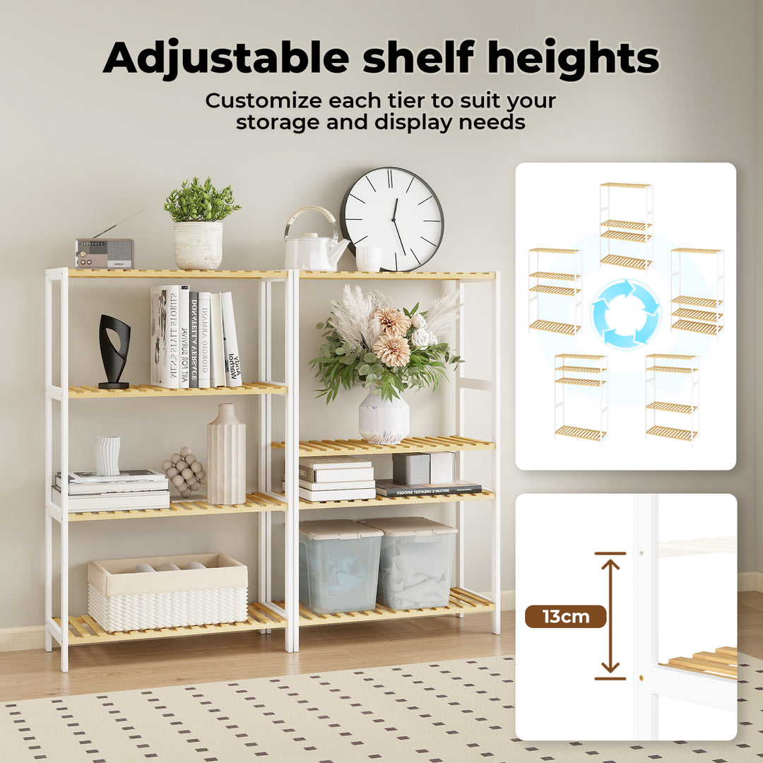 Bamboo Storage Rack Natural Shelf Shoe Organiser Home Decor
