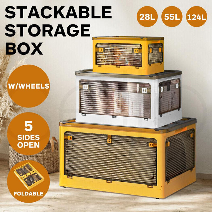 Stackable Plastic Storage Containers (28L / 55L / 124L)