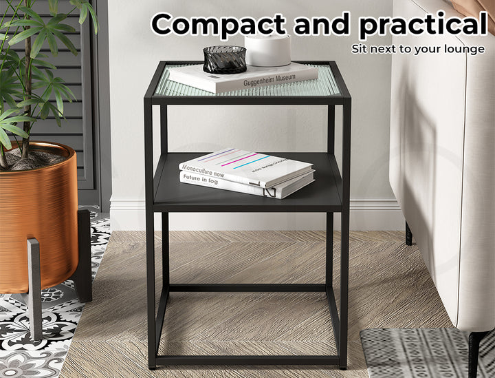 Levede Side Table Open Design Steel - Levede