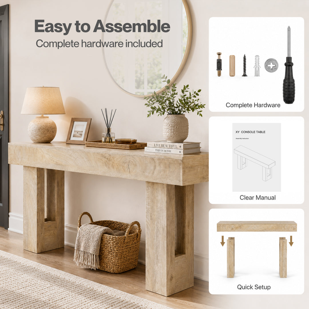 Console Table 160cm Sofa Table Narrow Entryway Hallway Living Room Wood