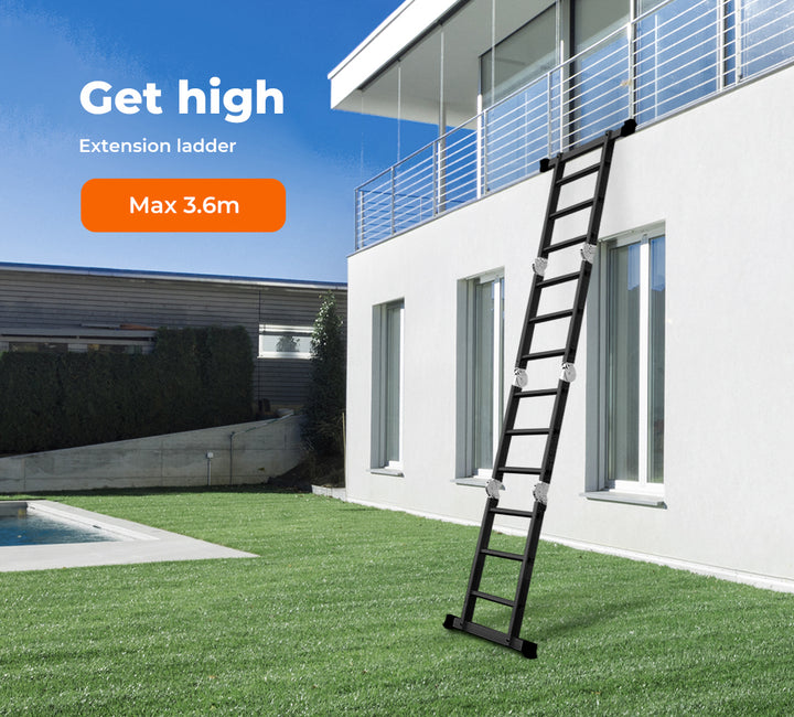 Traderight Multi Purpose Ladder Aluminium Folding Platform Extension Step