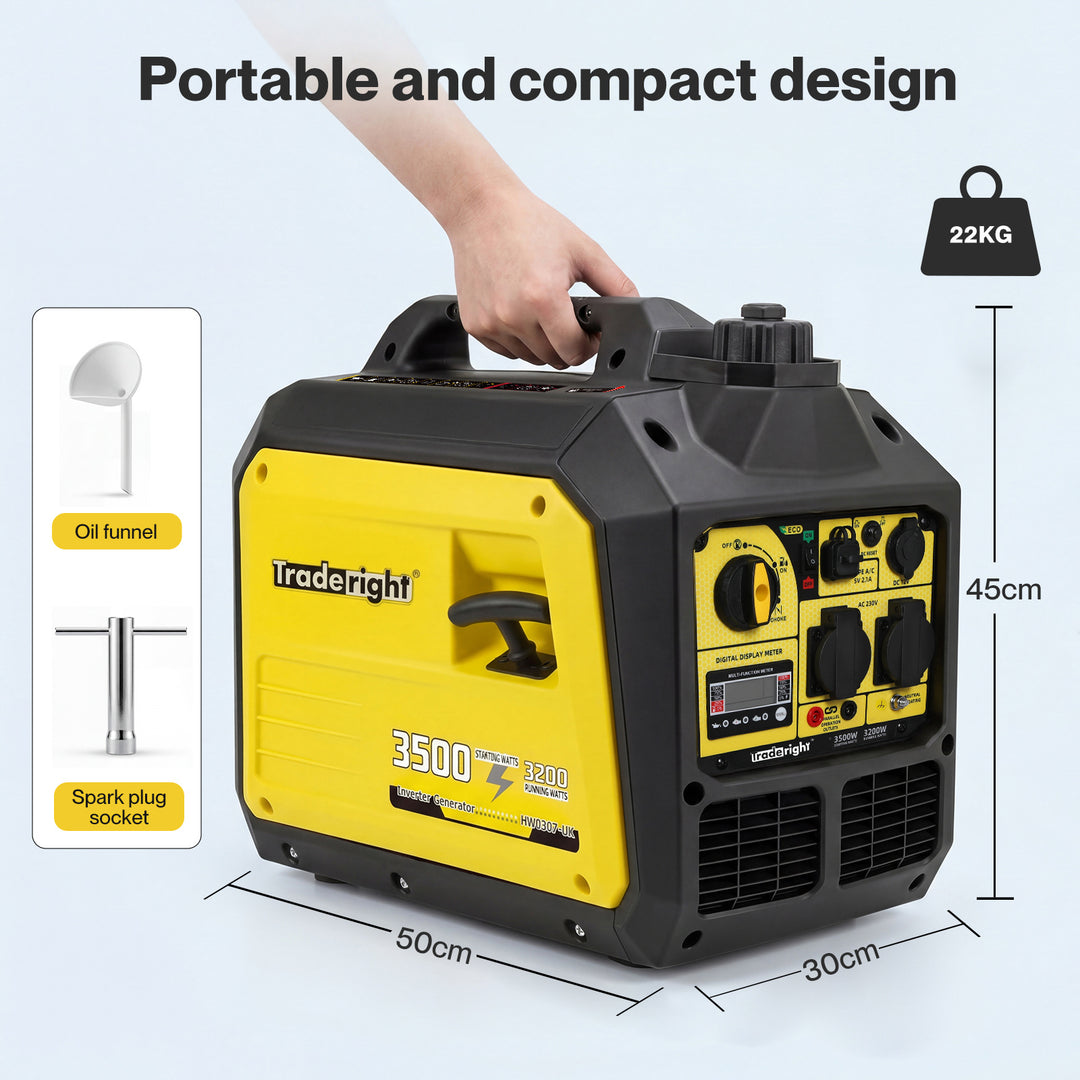 3500W Petrol Inverter Generator Portable Silent Pure Sine Wave Power