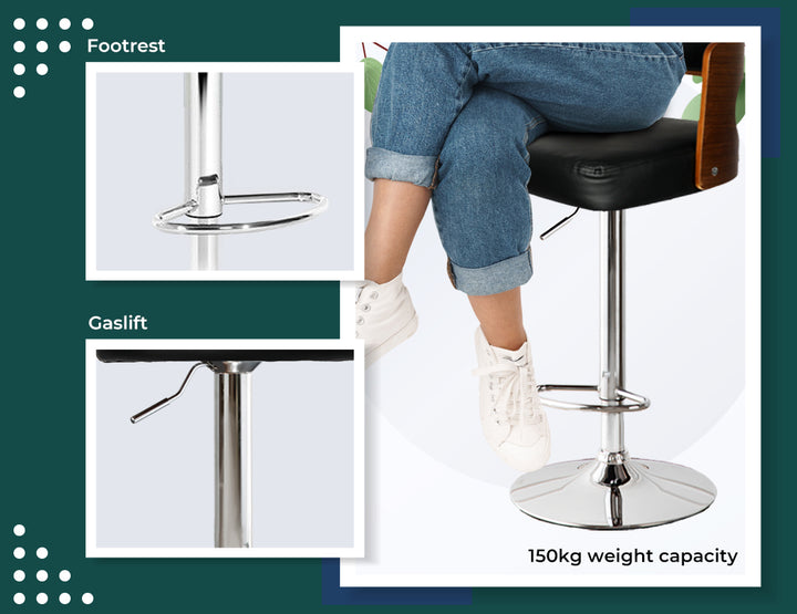 Levede 1x Kitchen Bar Stools Gas Lift - Levede