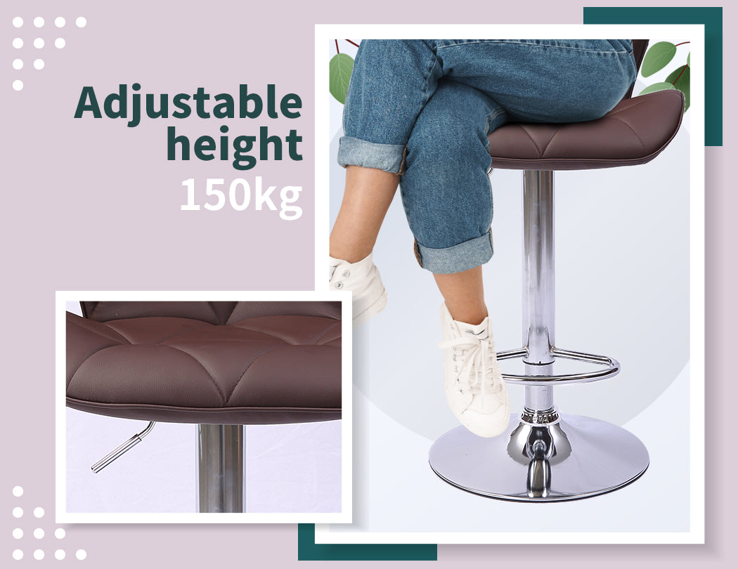 Levede 2x Bar Stool Swivel Gas Lift Kitchen Barstools - Levede