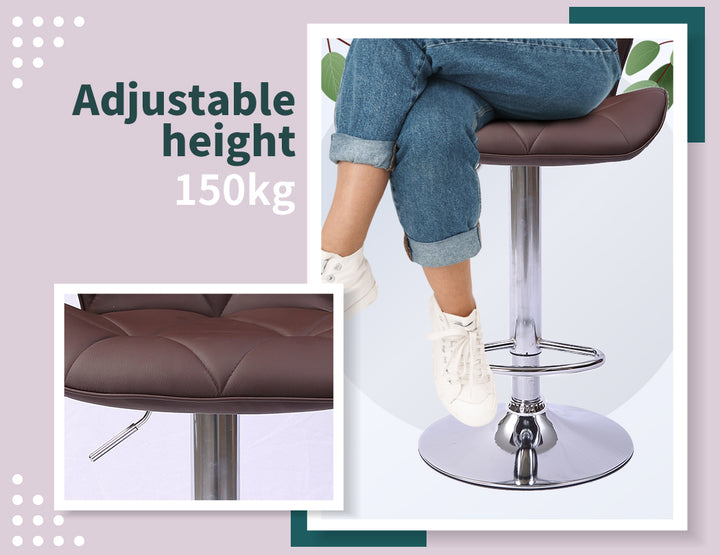 Levede 2x Bar Stool Swivel Gas Lift Kitchen Barstools - Levede