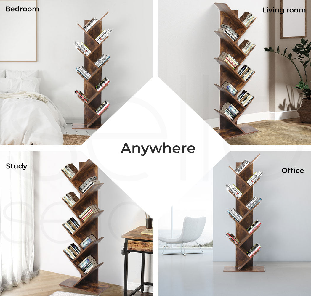 Levede Bookshelf Wooden Tree Bookcase - Levede