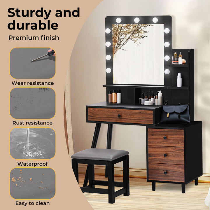 Dressing Table Set with LED Bulbs