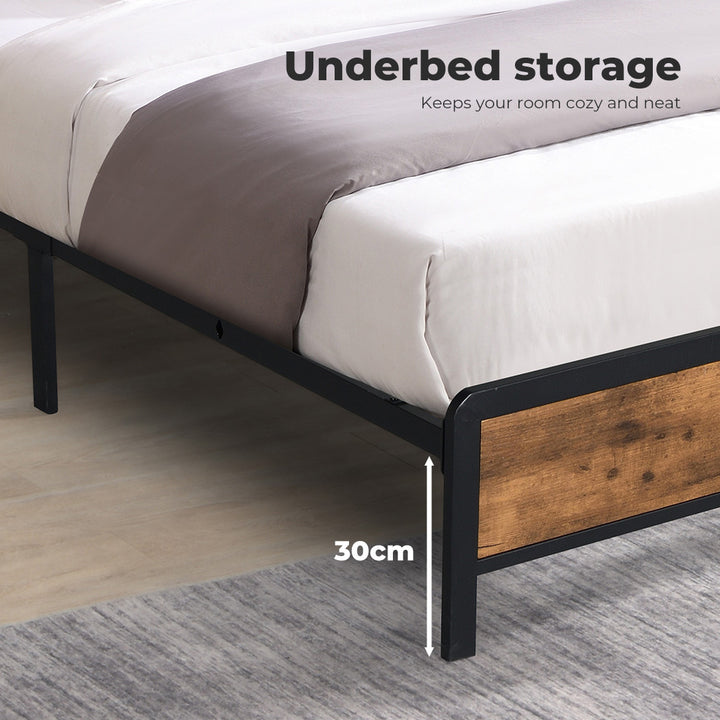 Levede Double Bed Frame Tufted Headboard with USB Charge - Levede