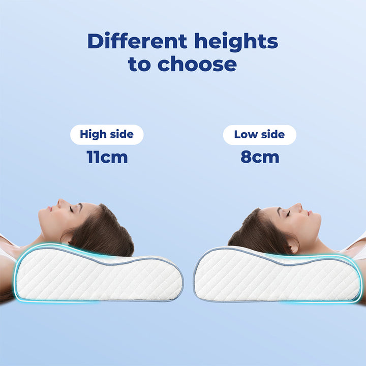 Dreamz Memory Foam Pillow White High-Density Neck Shoulder Support Pain Slow