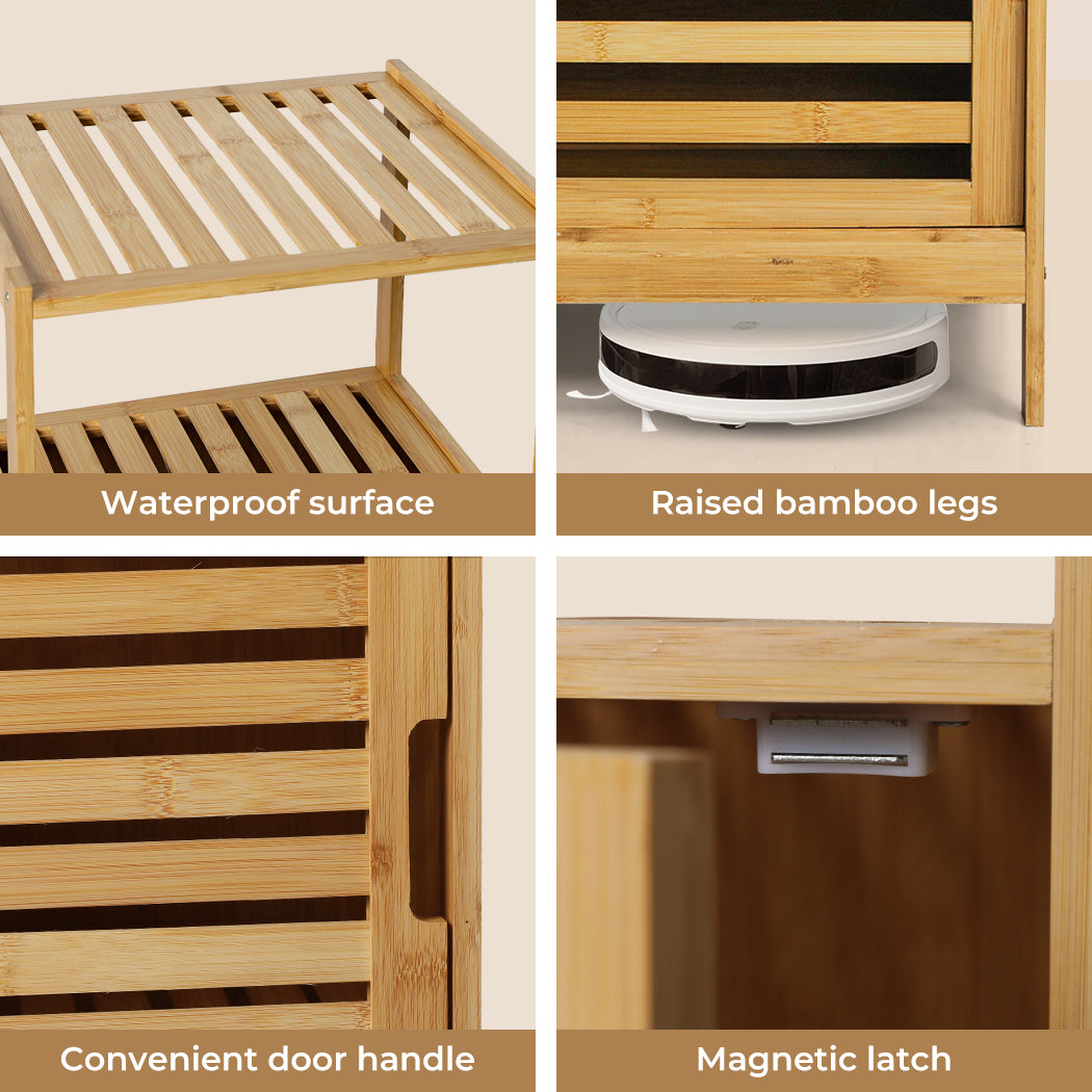 Levede Bamboo Shoe Storage Cabinet Laundry Organizer Cupboard Freestanding