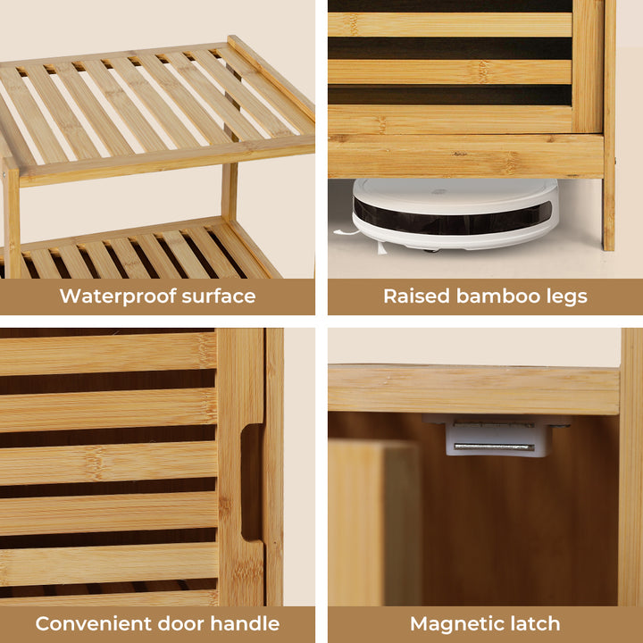 Levede Bamboo Shoe Storage Cabinet Laundry Organizer Cupboard Freestanding