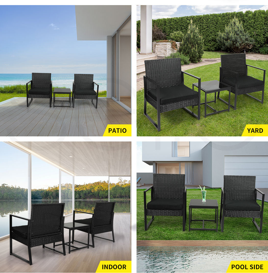 Levede 3 Pcs Outdoor Furniture Set Chair - Levede