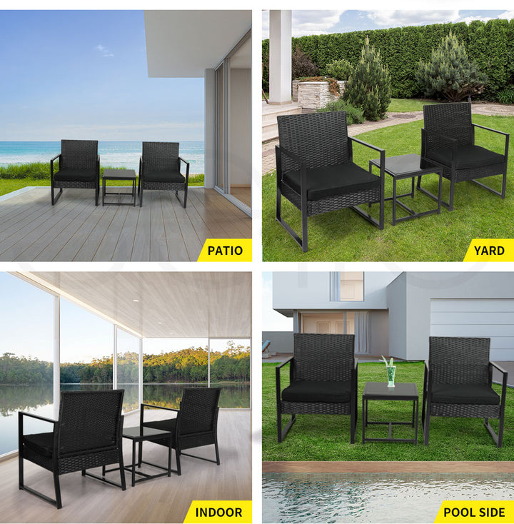 Levede 3 Pcs Outdoor Furniture Set Chair - Levede