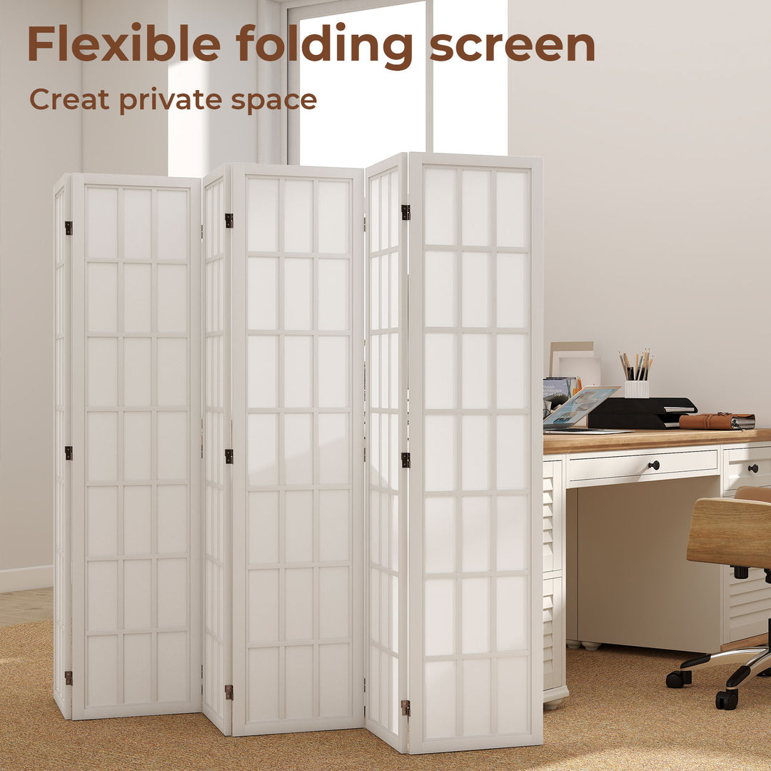 6 Panel Room Divider Folding Partition Freestanding Screen Wooden