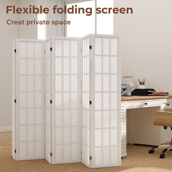 6 Panel Room Divider Folding Partition Freestanding Screen Wooden