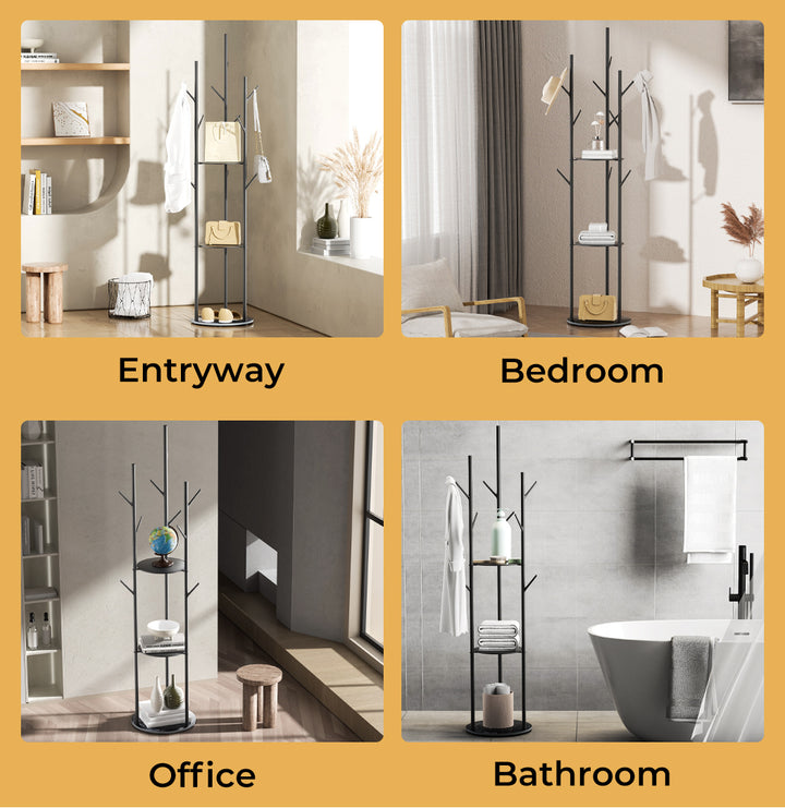 Coat Rack Clothes Stand 8 Hook Organizer