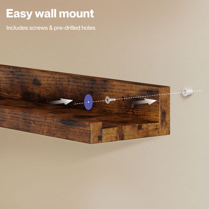 Floating Shelves 3 Pack Wall Mounted Wood Storage Display Rack Room Decor
