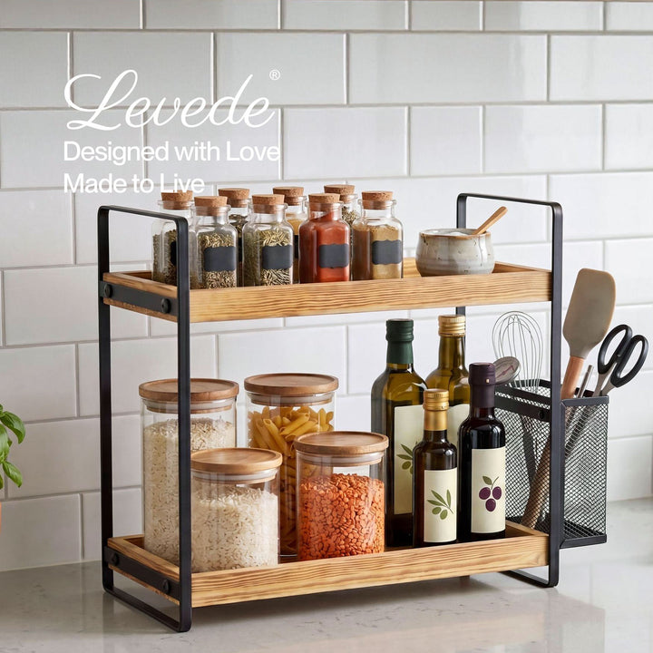 Levede 2 Tier Countertop Organiser Classic Storage Rack Shelf Bathroom Kitchen