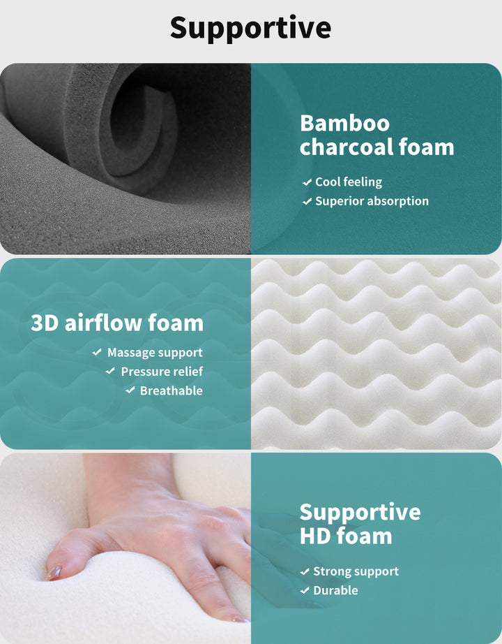 Spring Mattress Bamboo Euro Top Bed Pocket HD Egg Foam  Super King 35cm