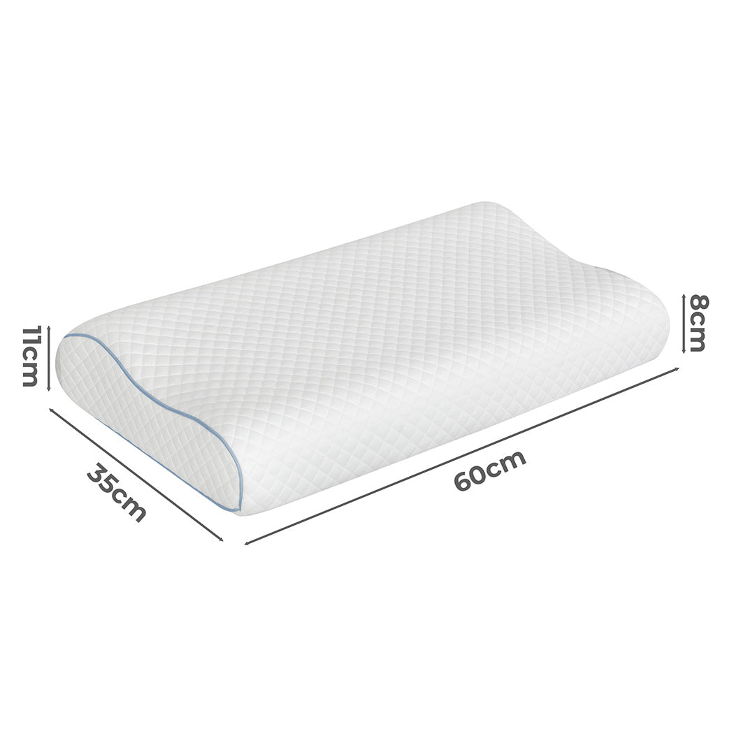 Dreamz Memory Foam Pillow White High-Density Neck Shoulder Support Pain Slow