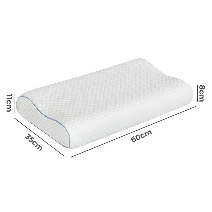 Dreamz Memory Foam Pillow White High-Density Neck Shoulder Support Pain Slow
