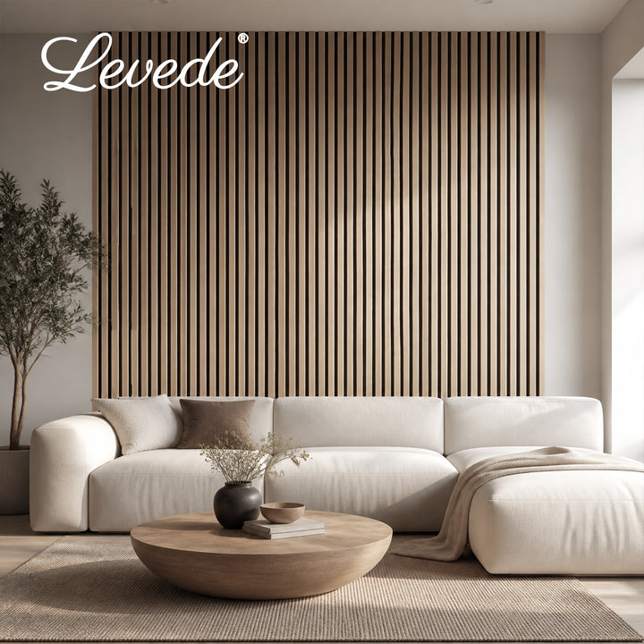 Acoustic Wall Panels 4pc NRC>0.7 120 x 60cm for Interior Wall Decor Oak