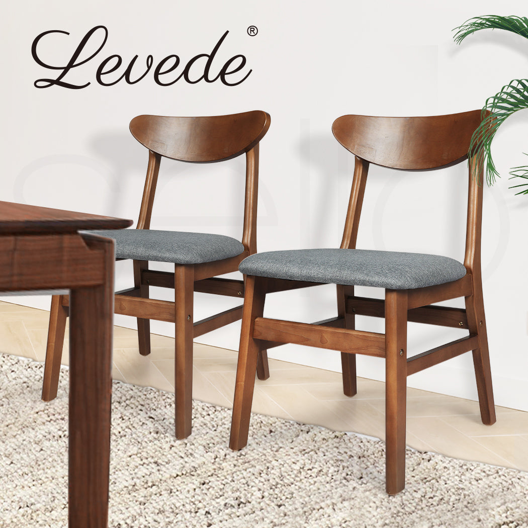 Levede 2xDining Chairs Kitchen Chair Brown 2Pack - Levede