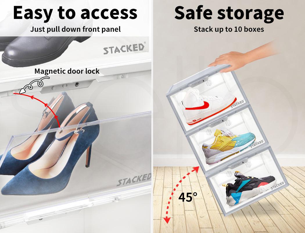 Sneaker Display Case With LED Voice Control - White