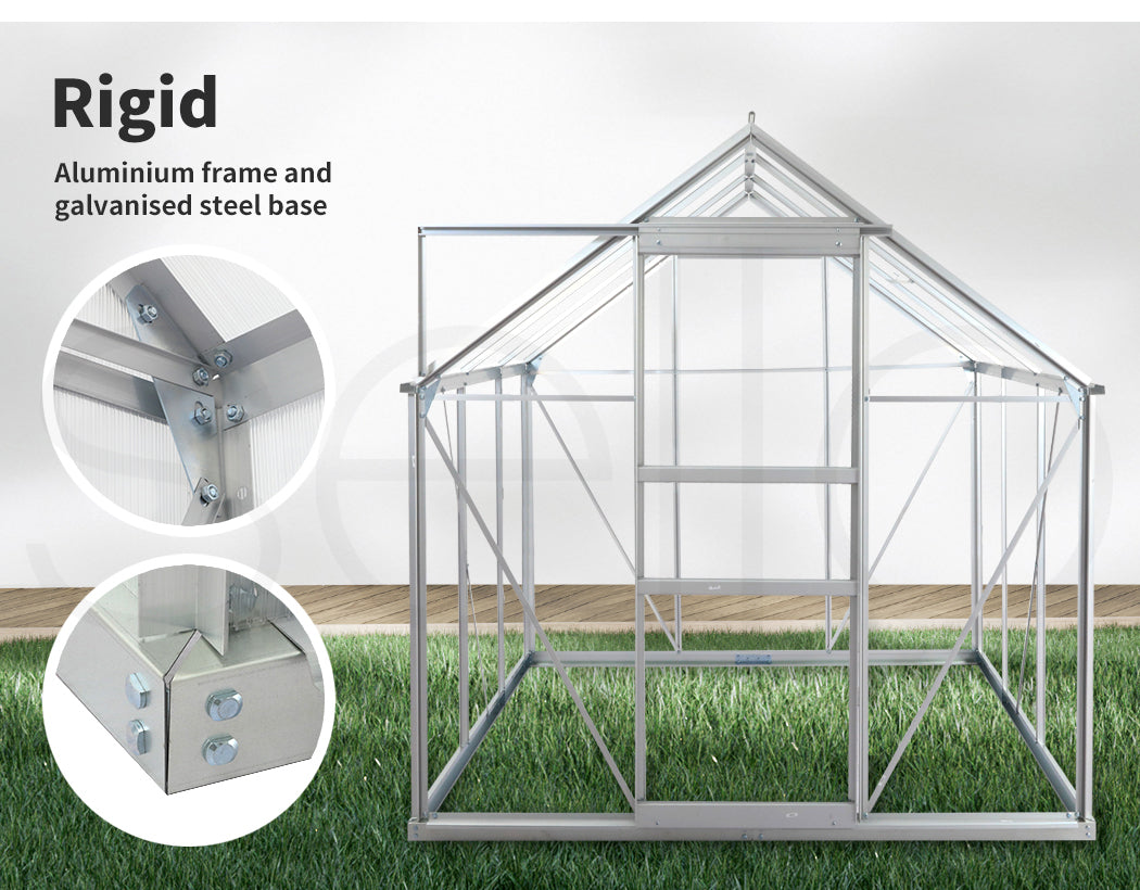 Lambu Greenhouse Aluminium Walk In Green - Levede