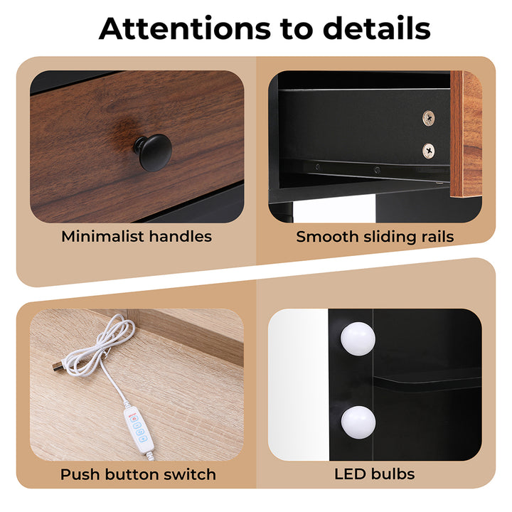 Dressing Table Set with LED Bulbs